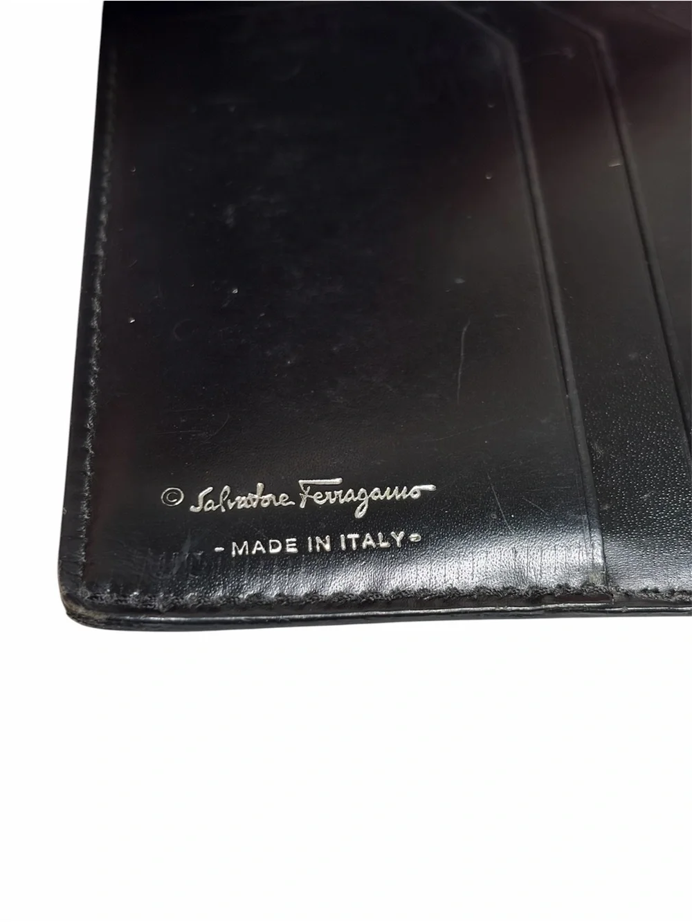 Salvatore Ferragamo Men's Black Leather Long Wallet